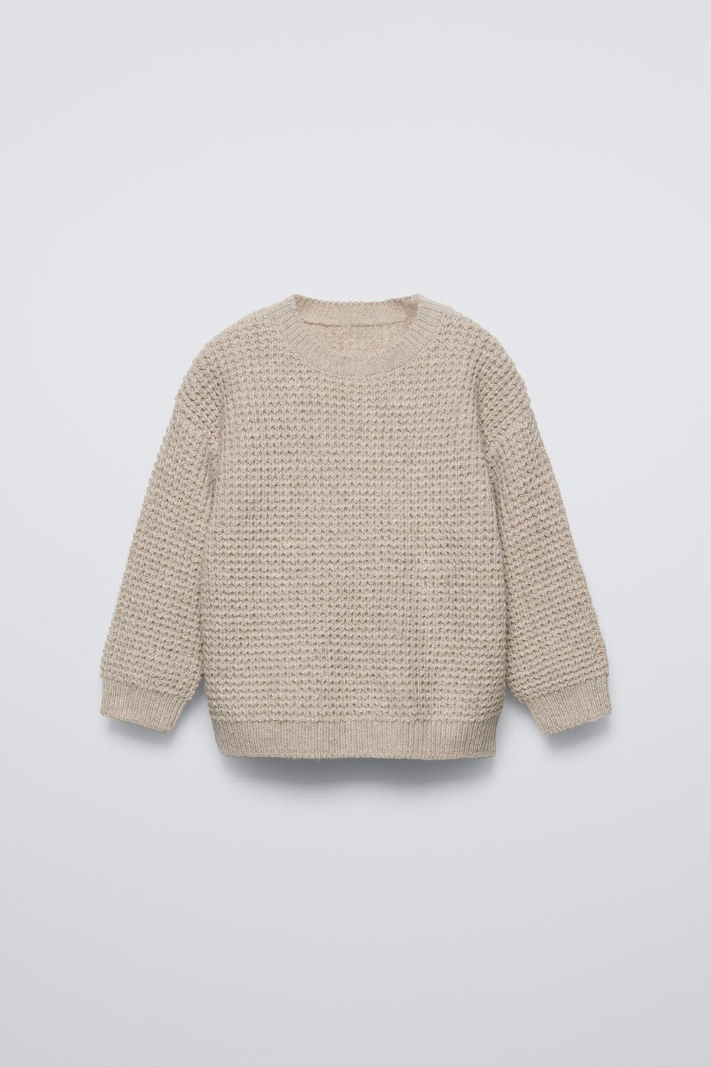

Свитер вафельной тяжки ZARA, цвет stone