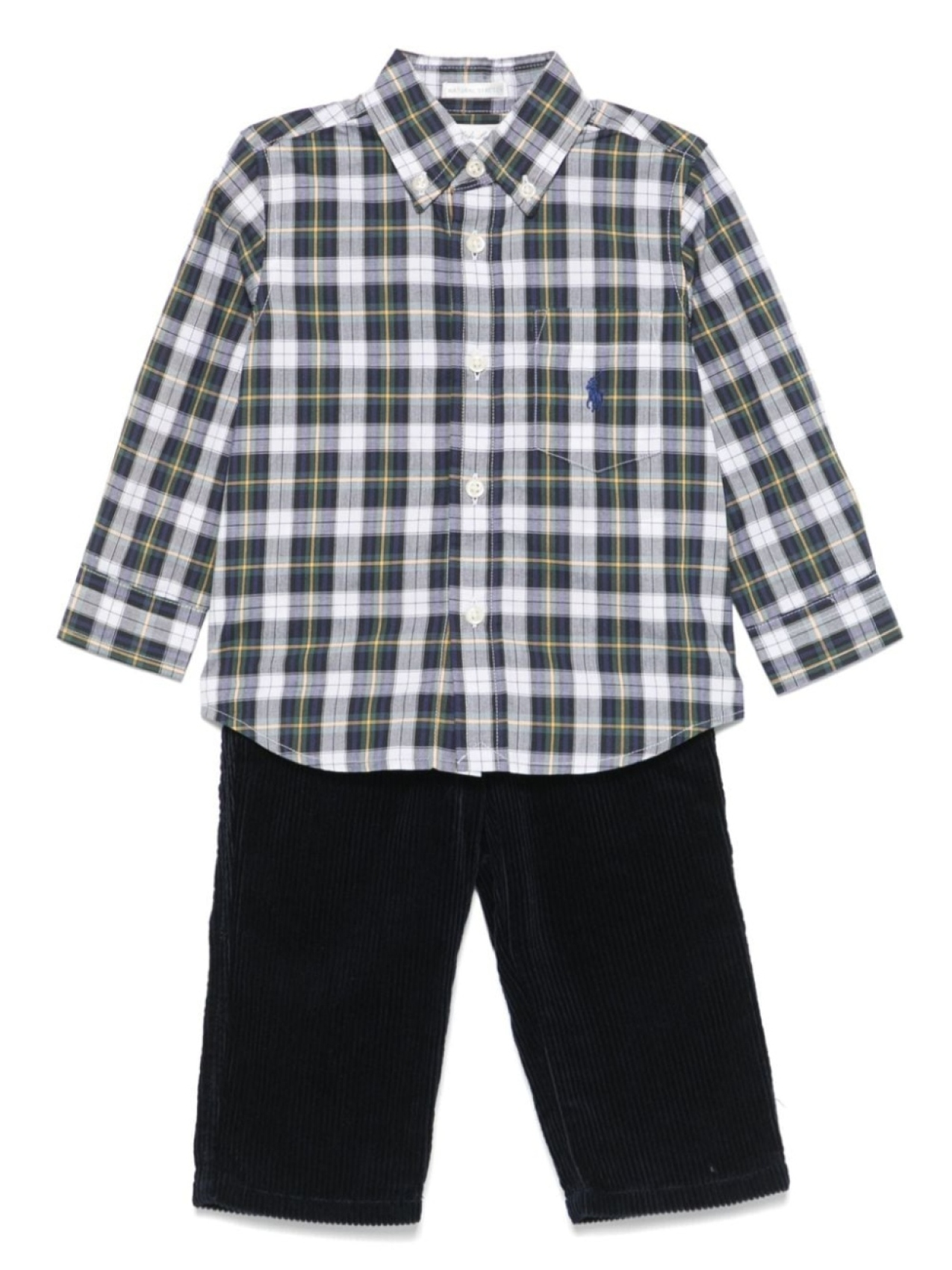 

Комплект из поплиновой рубашки и брюк Ralph Lauren Kids, синий