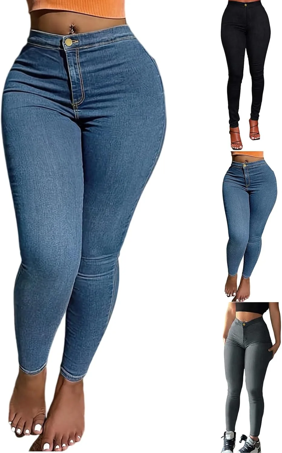 

Скинни джинсы для женщин Stretchy Curvy Colombian с эффектом подтяжки ZsaeSM