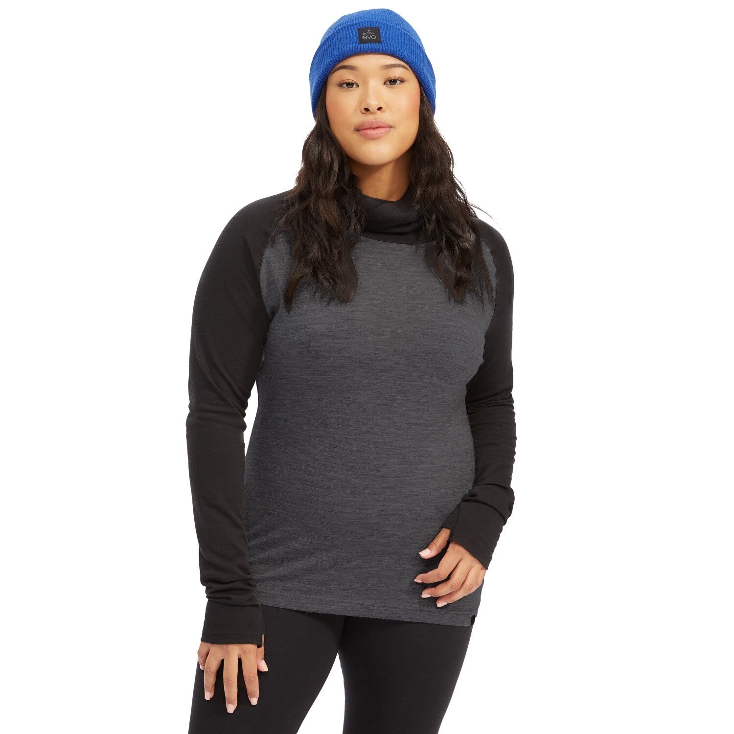 

Топ evo Ridgetop Merino Wool Midweight High Neck, цвет Charcoal Heather/Black