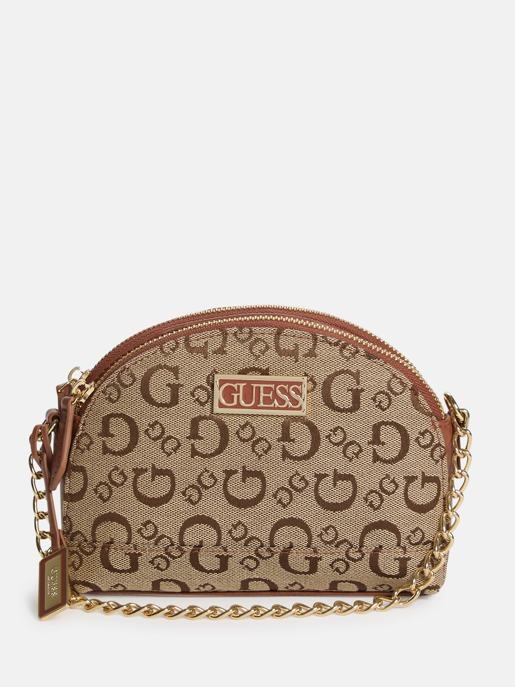 

Сумка-кроссбоди Sabrina с двумя молниями Guess Factory, коричневый