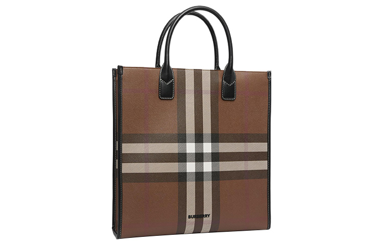 Burberry Преувеличенная клетчатая стройная вертикальная сумка тоут — фото 2