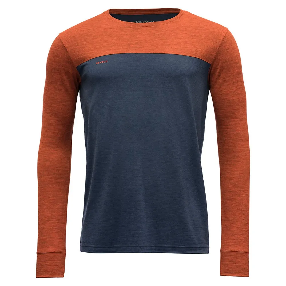 

Футболка DEVOLD OF NORWAY Norang Merino 150 long sleeve, оранжевый/серый