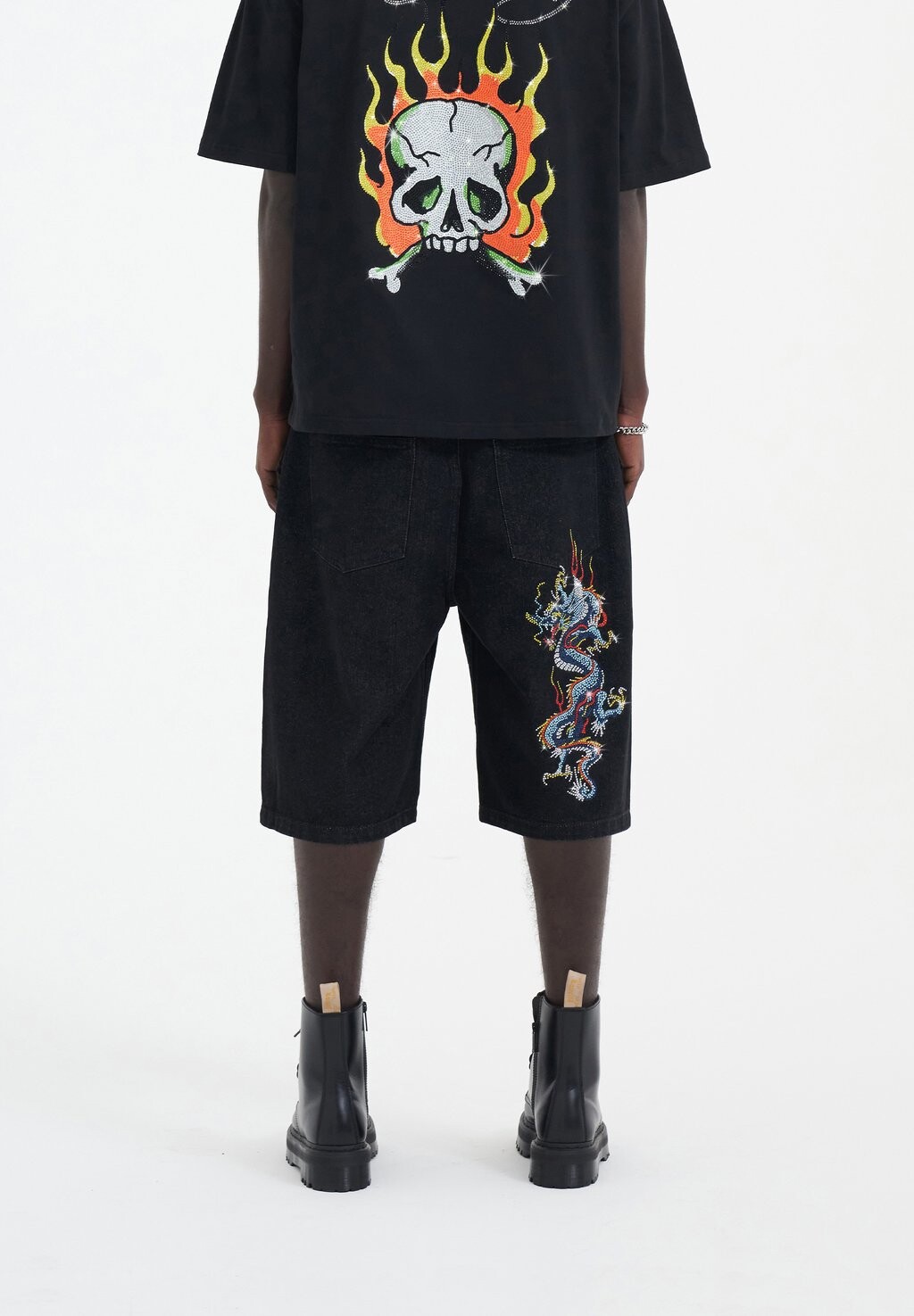 

Джинсовые шорты BATTLE-DRAGON DIAMANTE JORTS Ed Hardy, черный