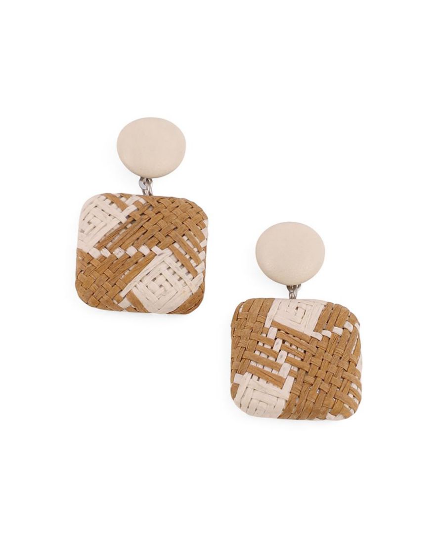 

Женские серьги-подвески из ротанга - бежево-коричневые SOHI, Brown