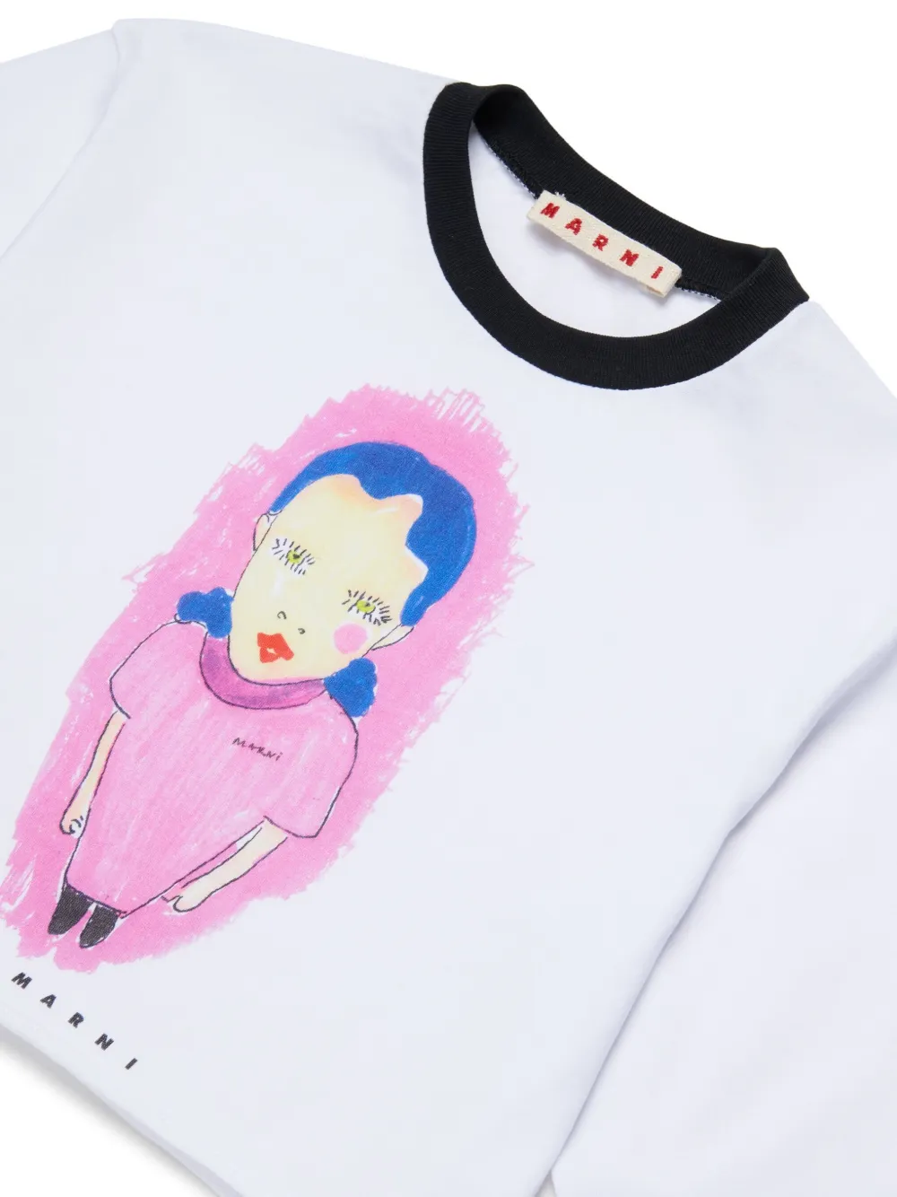 Футболка с графичным принтом Marni Kids, белый — фото 3