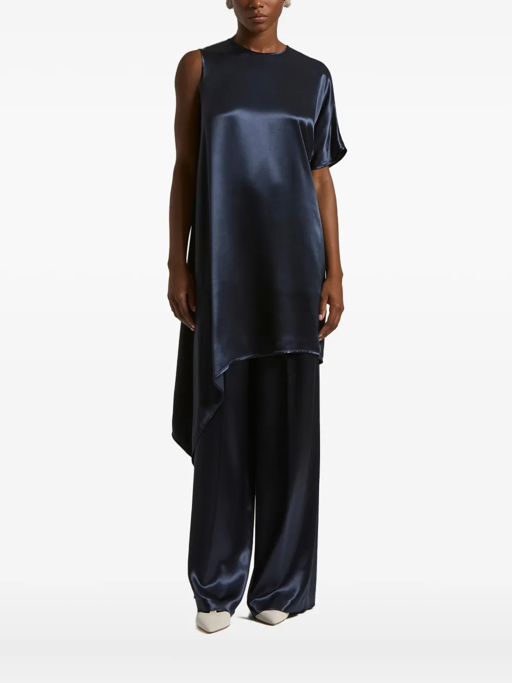 

Блузка с асимметричным рукавом Peserico, синий