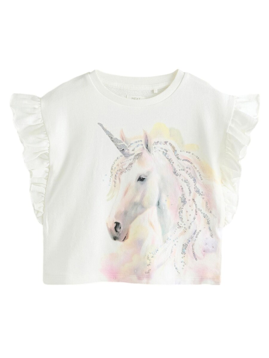 

Рубашка Next Sequin Unicorn Frill, белый