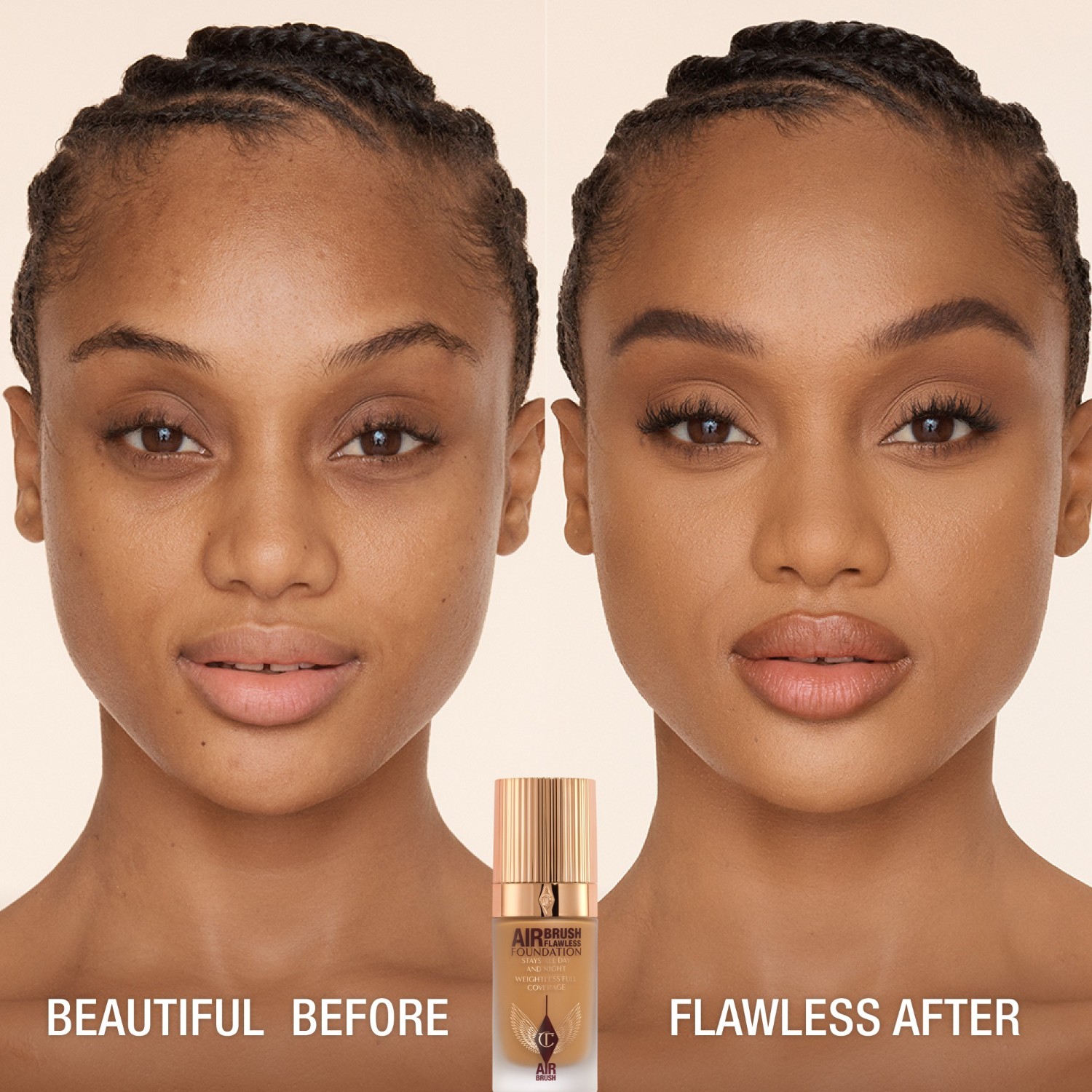 Тональный крем для лица airbrush flawless Charlotte Tilbury, 10 - warm, объем 30 мл — фото 2