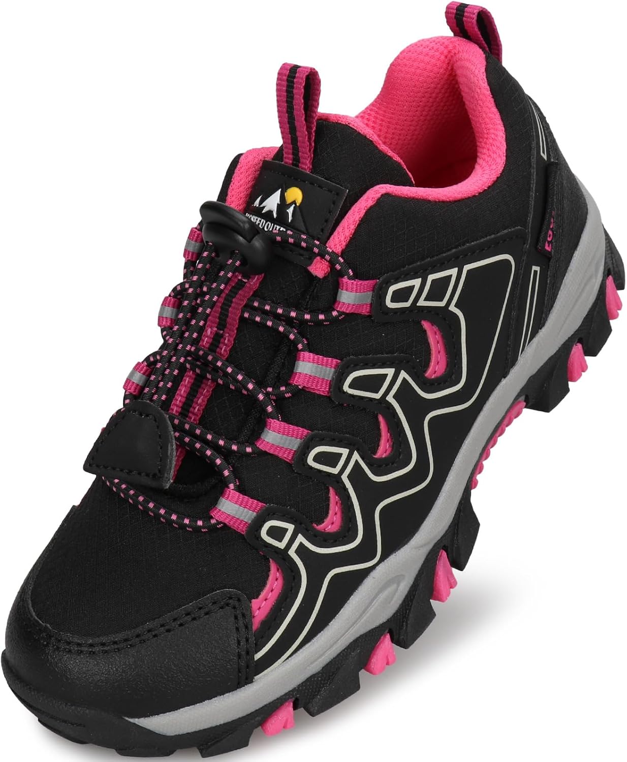 

Детские кроссовки UOVO для мальчиков и девочек, водонепроницаемые для походов и бега, модные кроссовки на трейл, дышащие, легкие, противоскользящие, для прогулок на улице и спорта (для младших/старших детей), черный