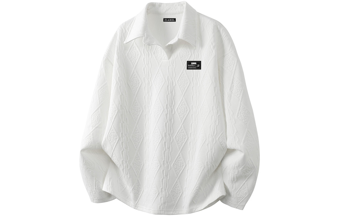 

Свитшот Unisex Lapel Moderate Heavyweight ZIAREL, белый[removable logo]