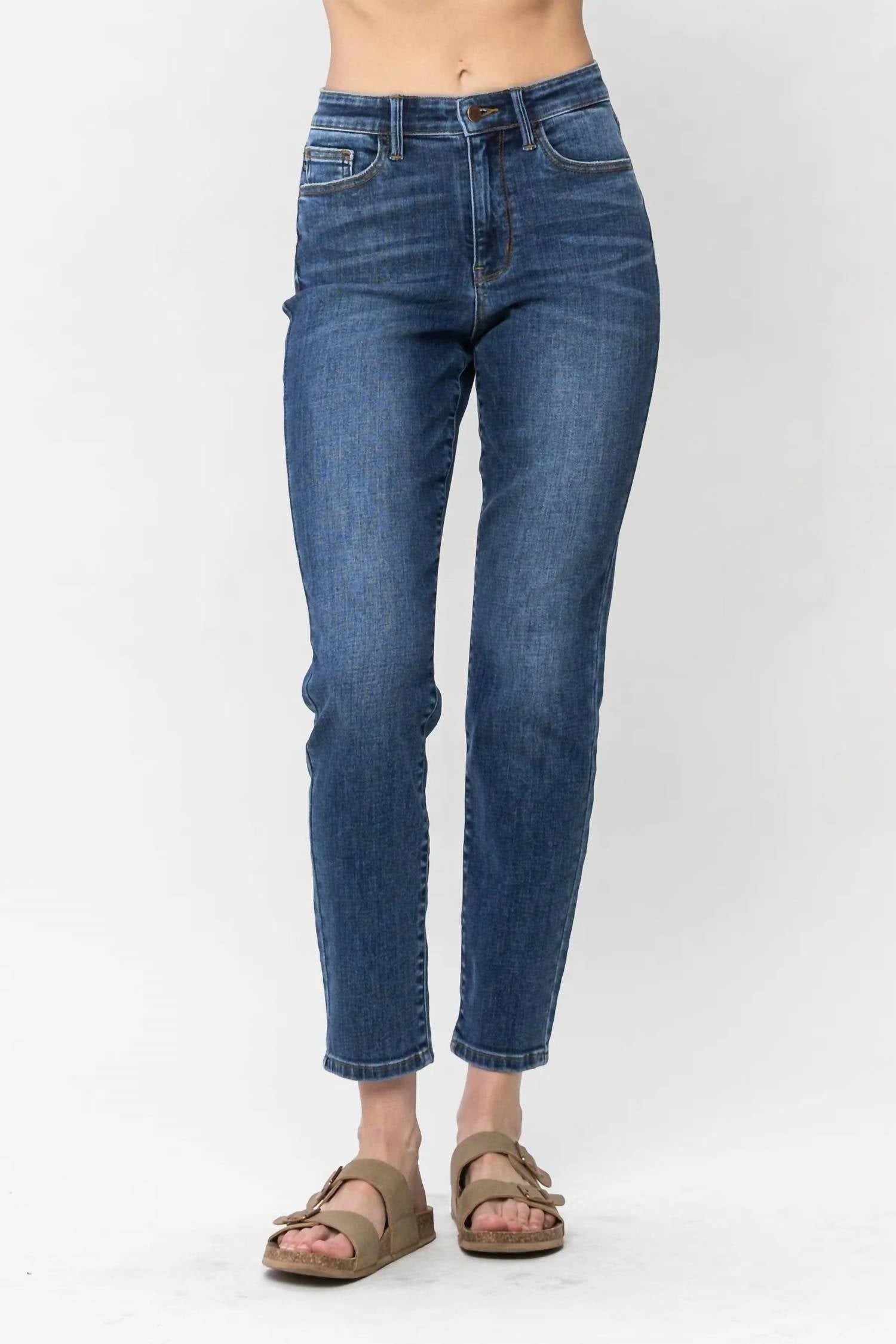 

Джинсы Slim Fit с защитным задним карманом, темного цвета Judy Blue, цвет dark wash