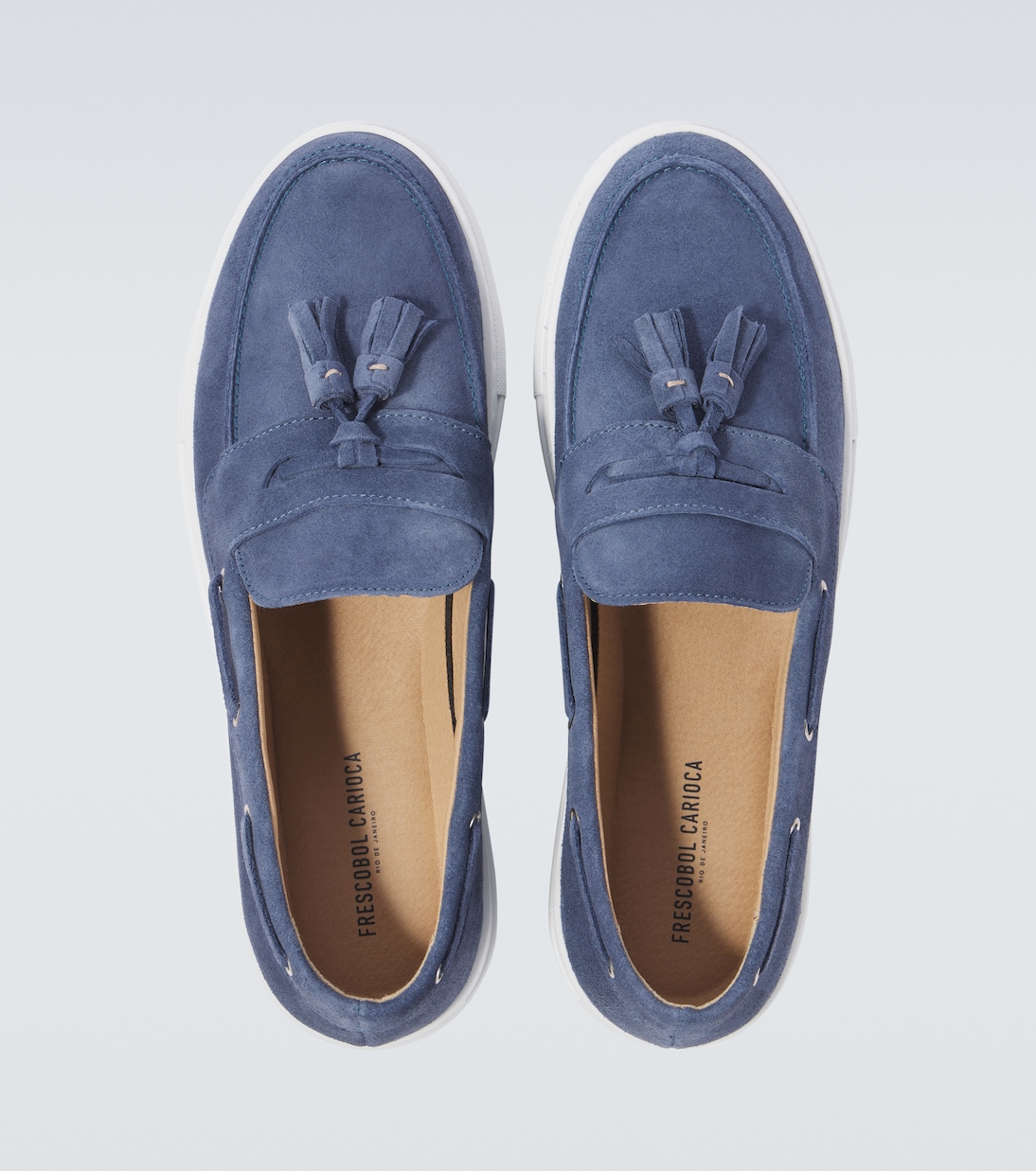 Монта замшевые лодочные туфли Frescobol Carioca, Denim Blue — фото 4