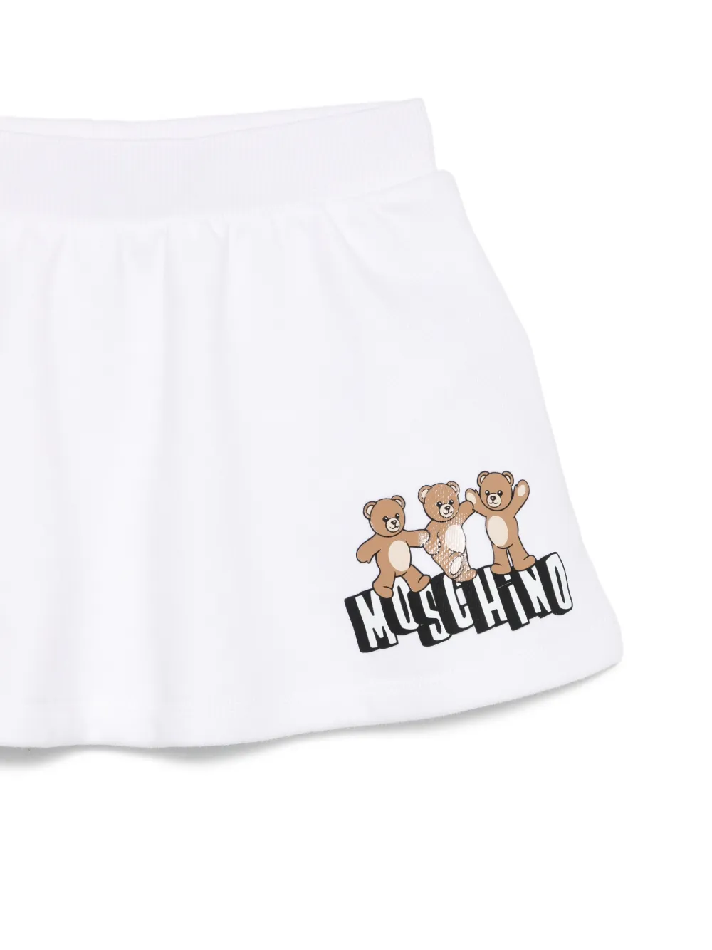 Спортивный костюм с принтом в виде мишки и оборками Moschino Kids, белый — фото 3