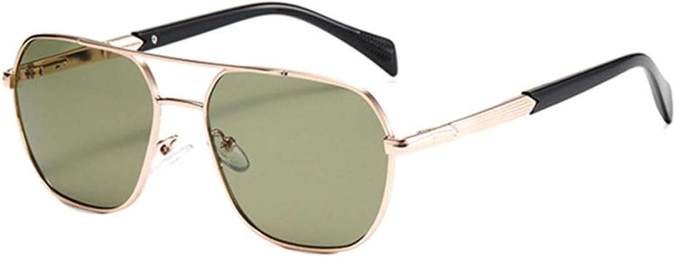 

Ретро-солнцезащитные очки с двойной перемычкой для женщин, модные градиентные линзы, защита от УФ-излучения UV400, солнцезащитные очки для активного отдыха для мужчин TYUVIVO, Golden Green