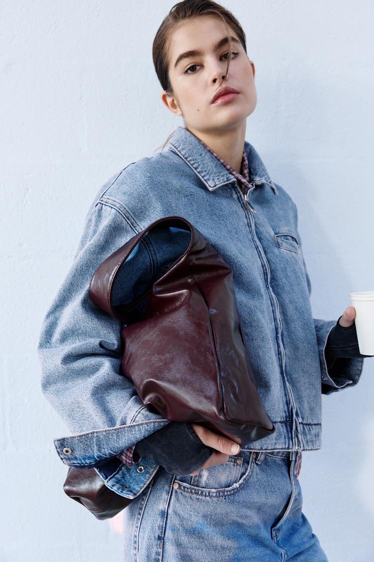 

Сумка-Тоут из искусственной кожи Pull And Bear, бордовый