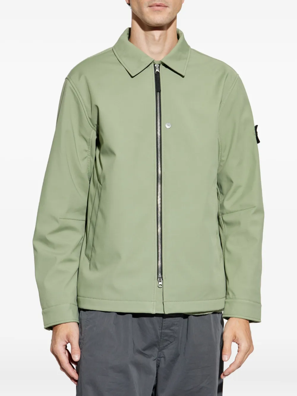 Куртка с застежкой на молнии и накладными карманами Stone Island, зеленый — фото 3