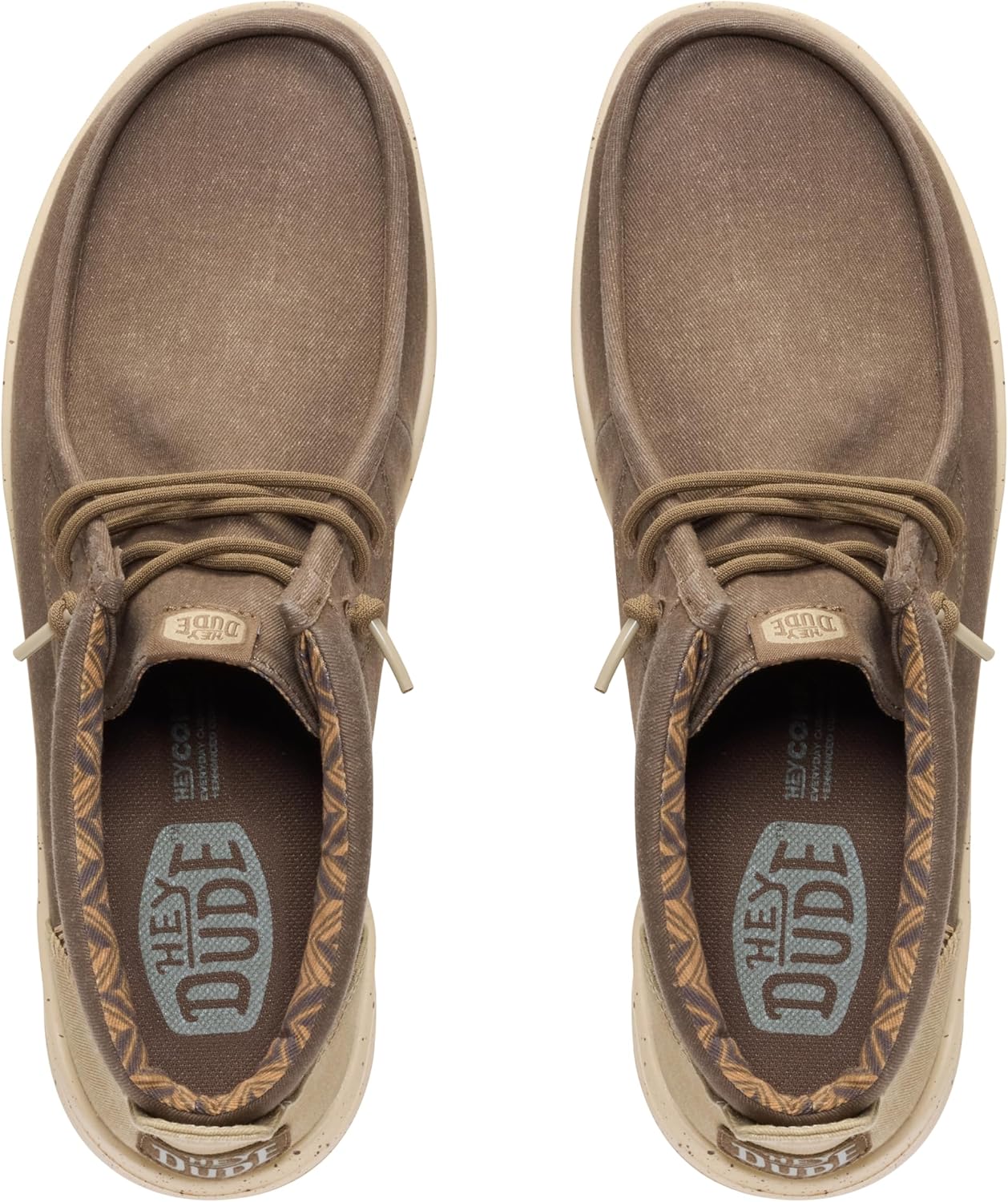 Кроссовки HEYDUDE Mens Wally Mid Gripr Stretch Canvas, коричневый — фото 3