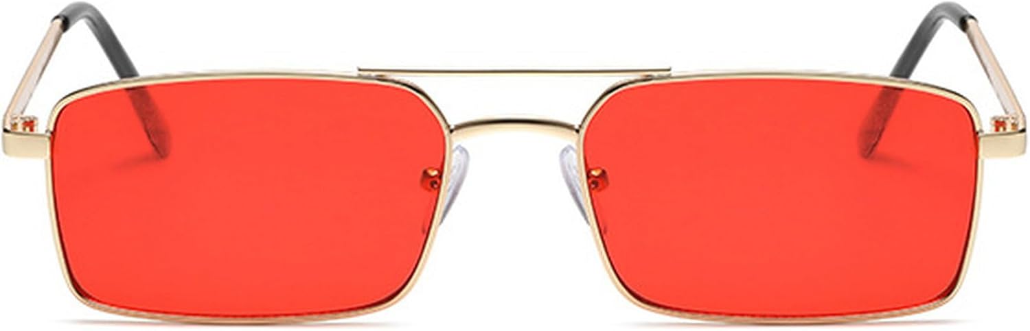 

Ретро прямоугольные солнцезащитные очки для женщин, модные узкие прямоугольные солнцезащитные очки, стильные винтажные солнцезащитные очки в маленькой оправе для мужчин mincl, Red