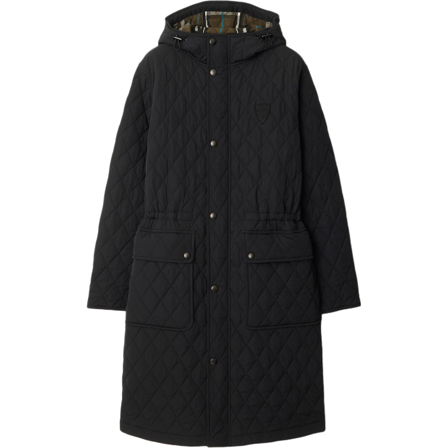

Стеганое пальто-парка Burberry, черный