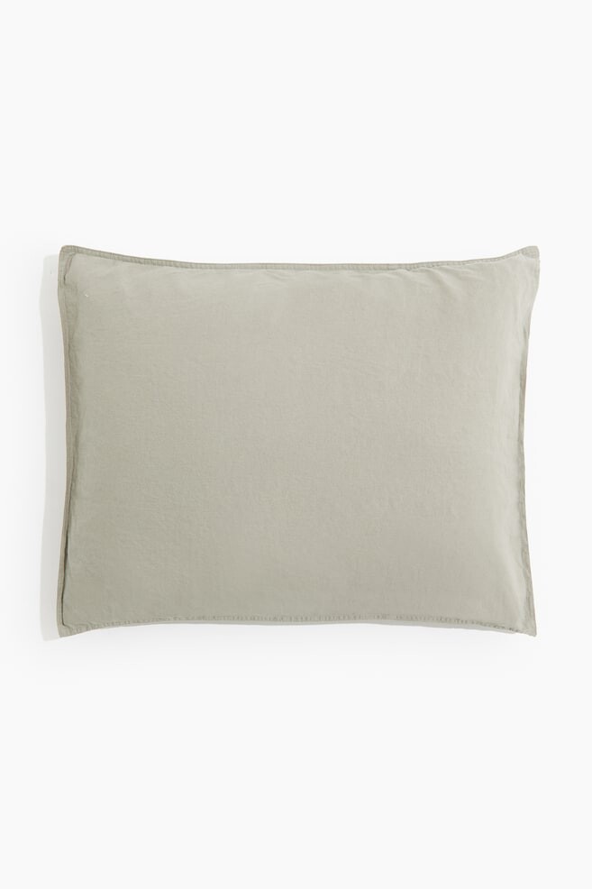 

Наволочка из стираной льняной смеси H&M, 50x60 см, зеленый