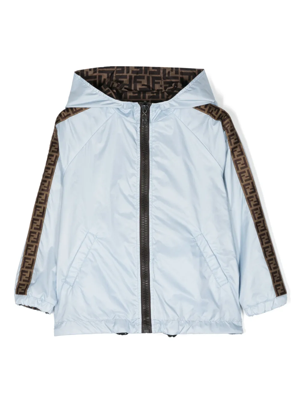 

Куртка с капюшоном и узором FF FENDI KIDS, синий