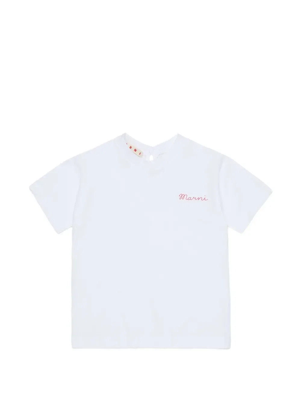 Футболка с вышитым логотипом Marni Kids, белый