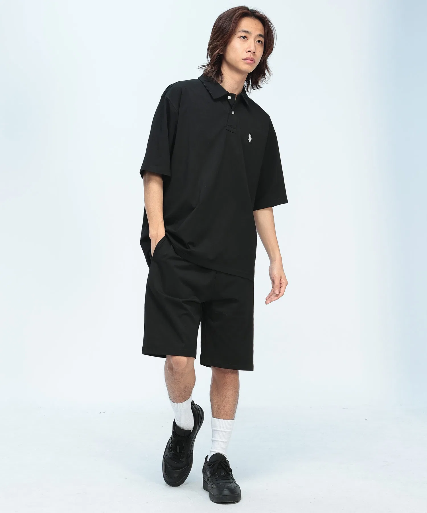 Унисекс шорты U.S. POLO ASSN. с логотипом, хлопок, тёмно-синие — фото 2