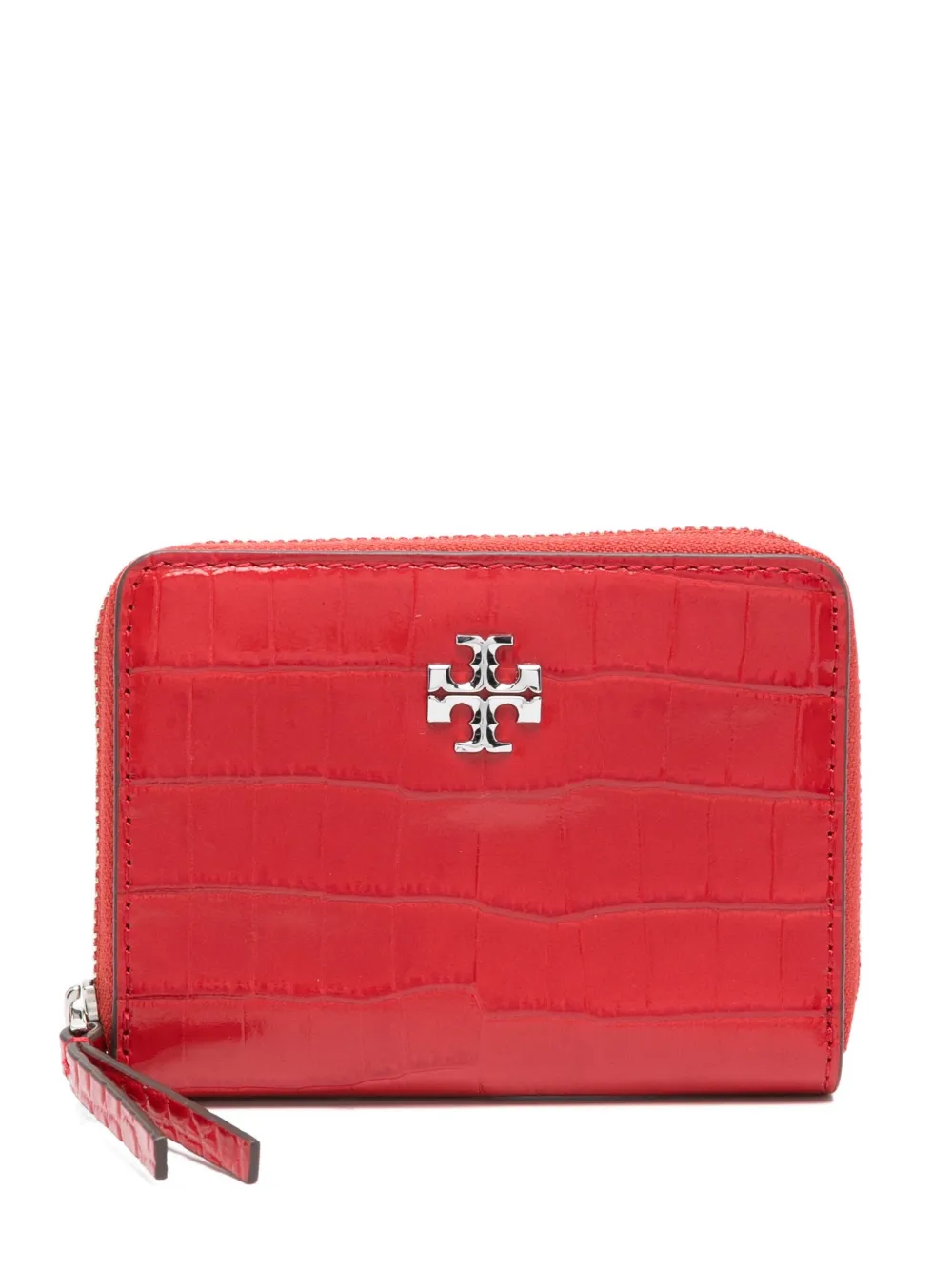

Кошелек с тиснением под крокодила и застежкой-молнией Tory Burch, красный