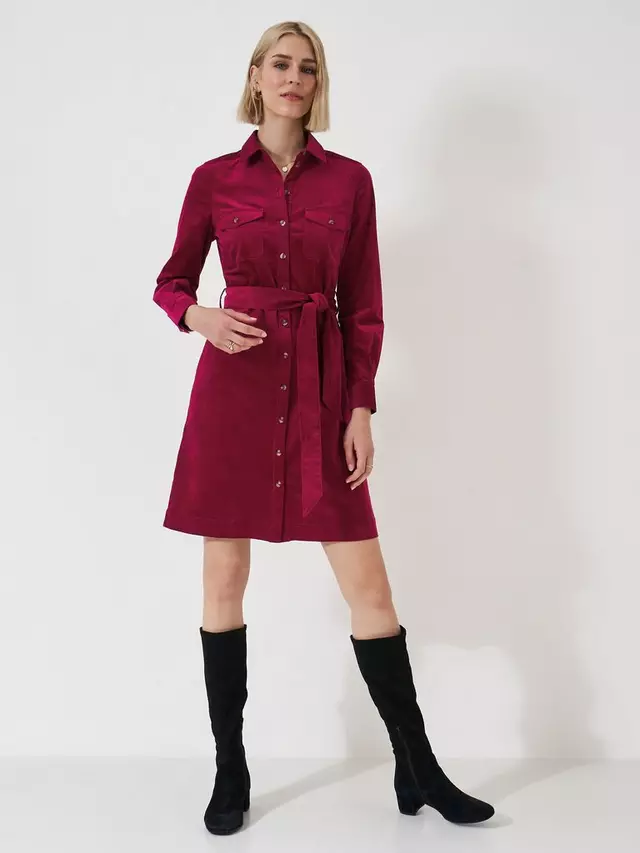 

Платье Crew Clothing Elsie Corduroy Shirt, цвет berry red