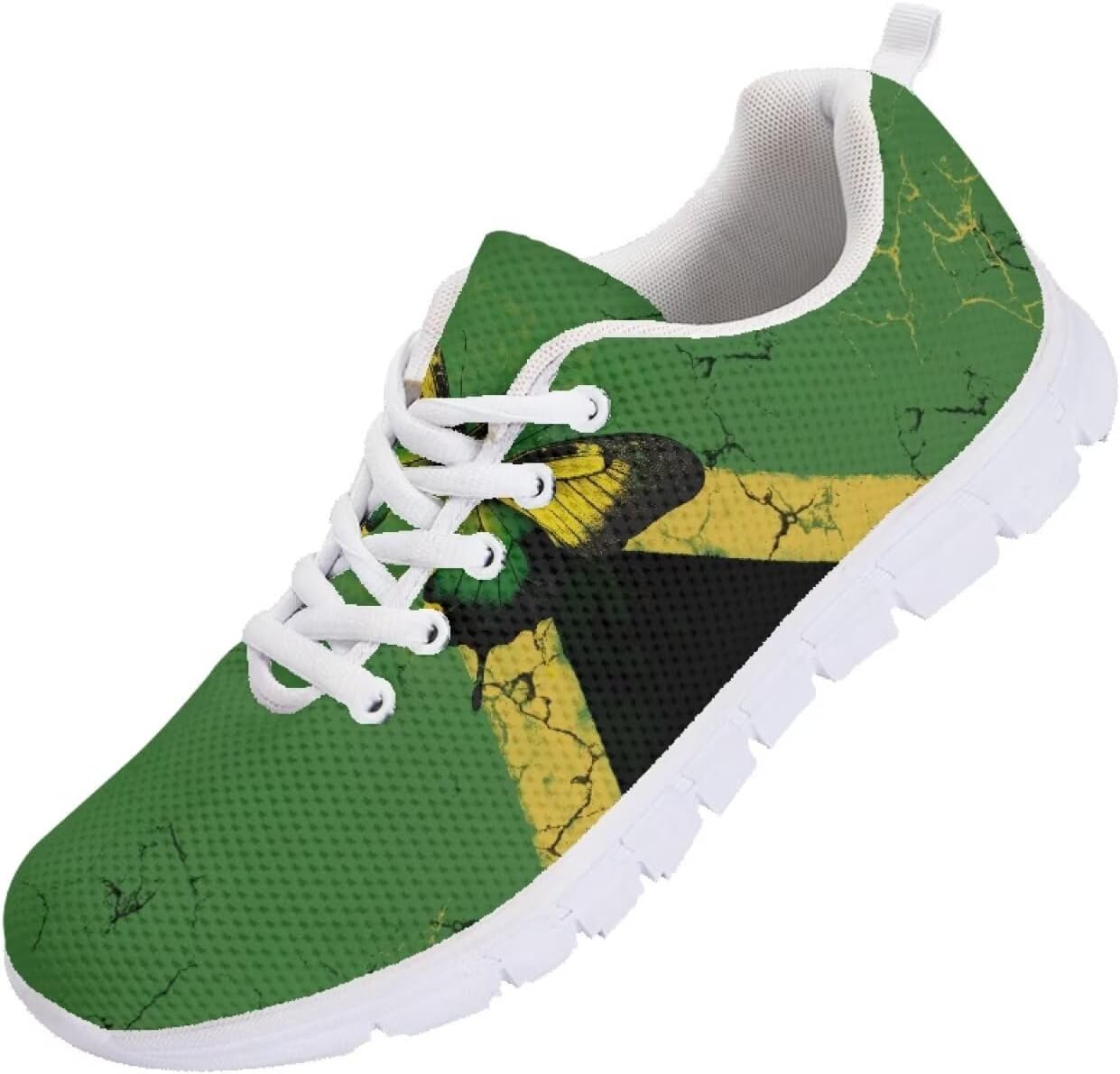 

Мужские кроссовки Funnydude Funny Print для тенниса, спортивные, удобные, дышащие, с сетчатым верхом, Jamaican Butterfly