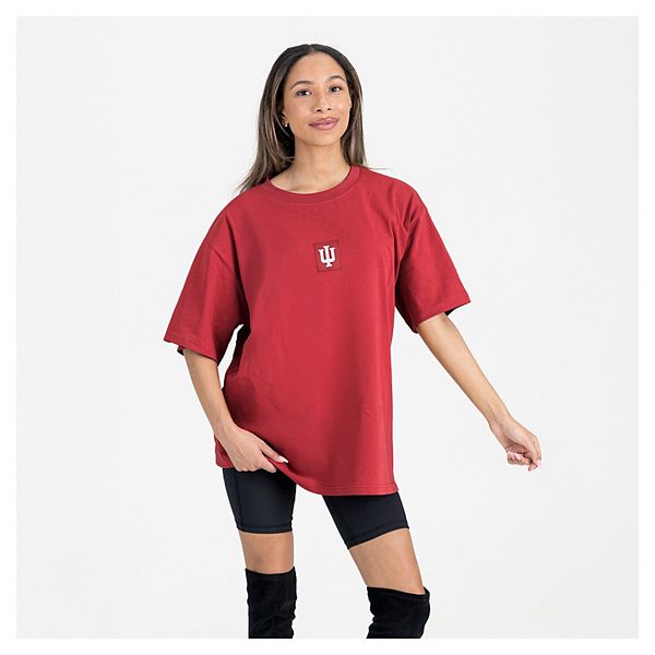 

Женская футболка Indiana Hoosiers oversize crimson back at ya Gameday Couture