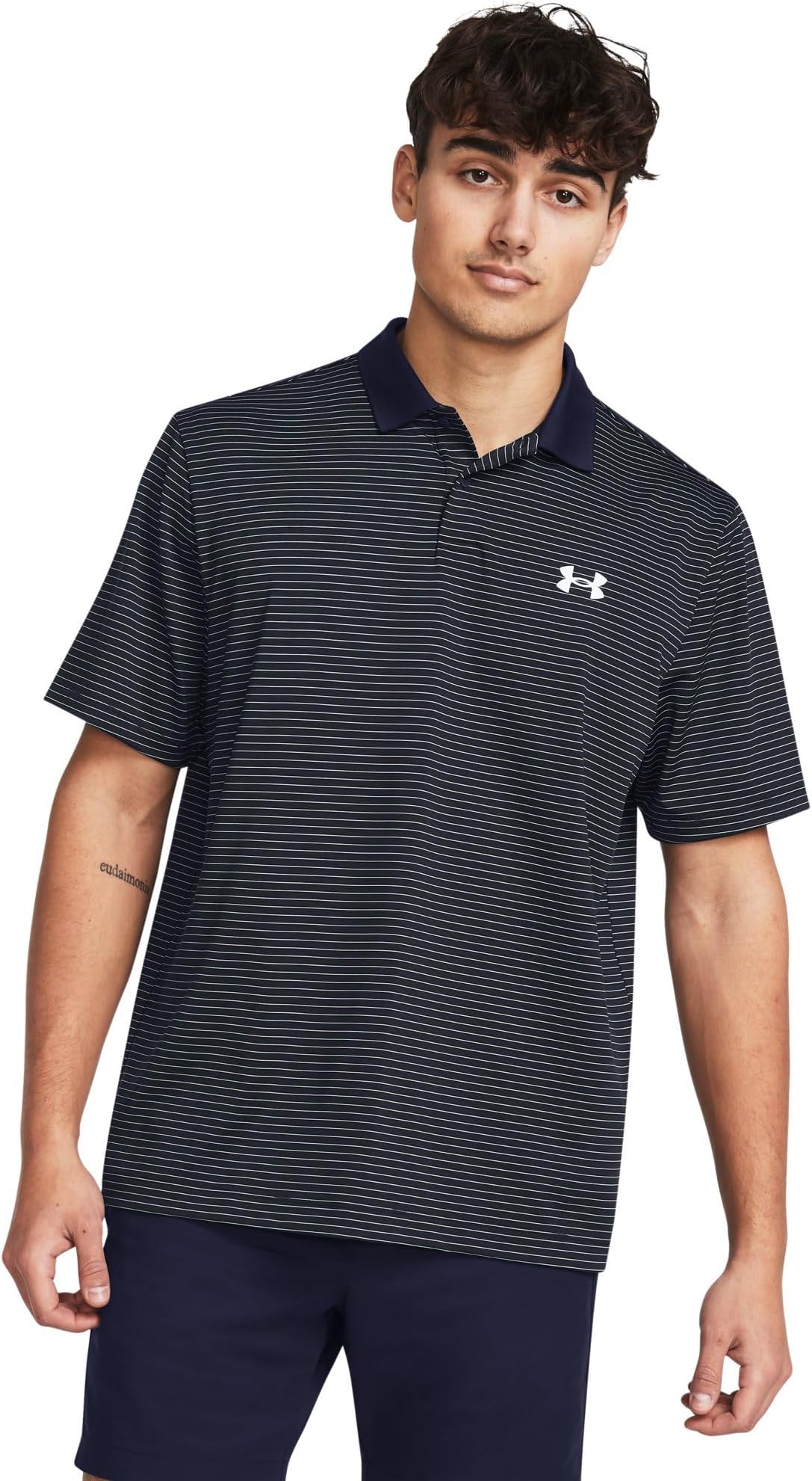 

Футболка Under Armour Golf Matchplay Printed Golf Polo, цвет Midnight Navy/Matrix Green/Midnight Navy