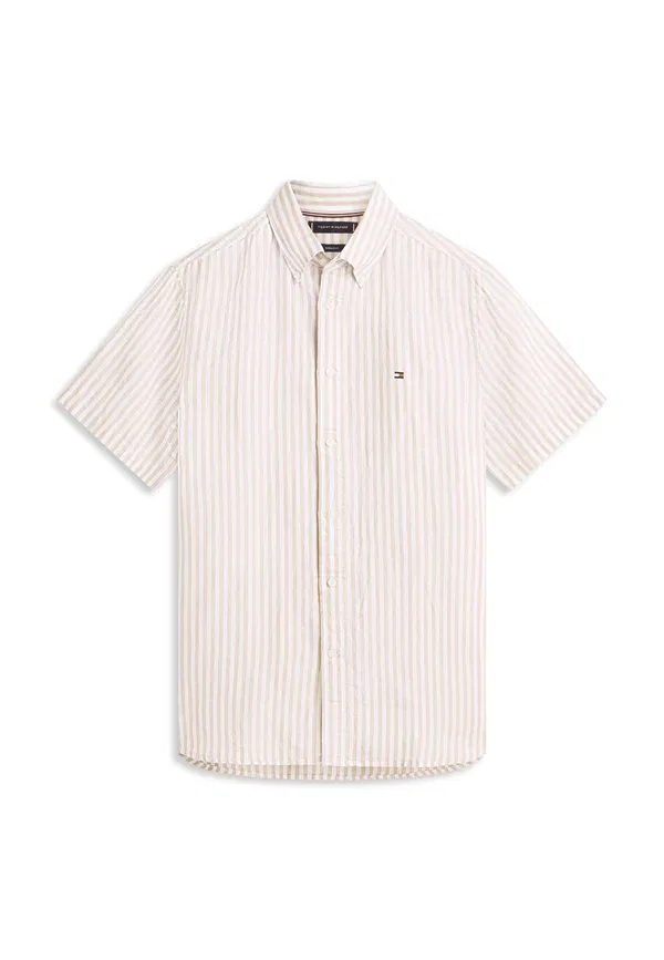 Рубашка Tommy Hilfiger Regular fit bengal stripe linen blend shirt, сандаловый — фото 4