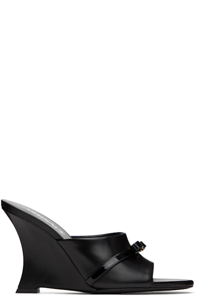 Черные мюли Gianni Ribbon Wedge Versace
