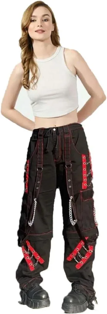 

Женские брюки в стиле гранж с широкими штанинами и цепью Darkrock