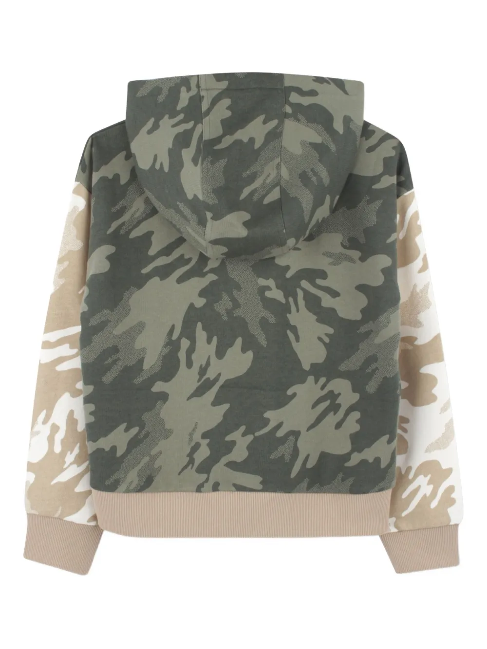 Худи с камуфляжным принтом Timberland Kids, зеленый — фото 2