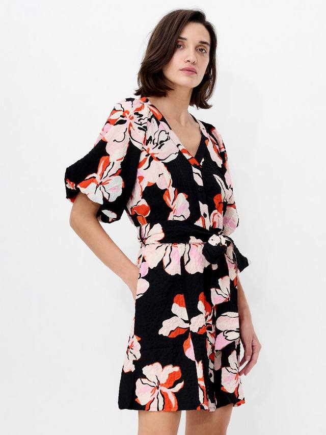 

Milani Floral Seersucker мини-платье French Connection, Black/Multi