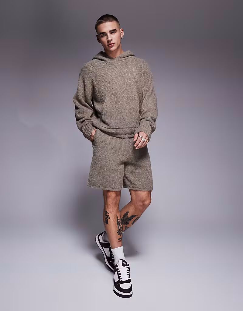 

Коричневые шорты из трикотажа букле от Couture Club The Couture Club