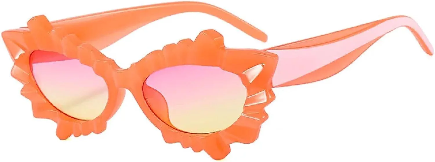 

Солнцезащитные очки «кошачий глаз» для женщин и мужчин в стиле панк с градиентным переходом, модные очки с защитой от УФ-излучения UV400 UATXTAU, C5orange-pinkyellow
