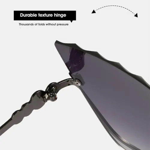 

Солнцезащитные очки «кошачий глаз» без оправы, модель 2026 года, модные солнцезащитные очки в стиле «кошачий глаз» с металлической полуободковой оправой MTZJH, Brown