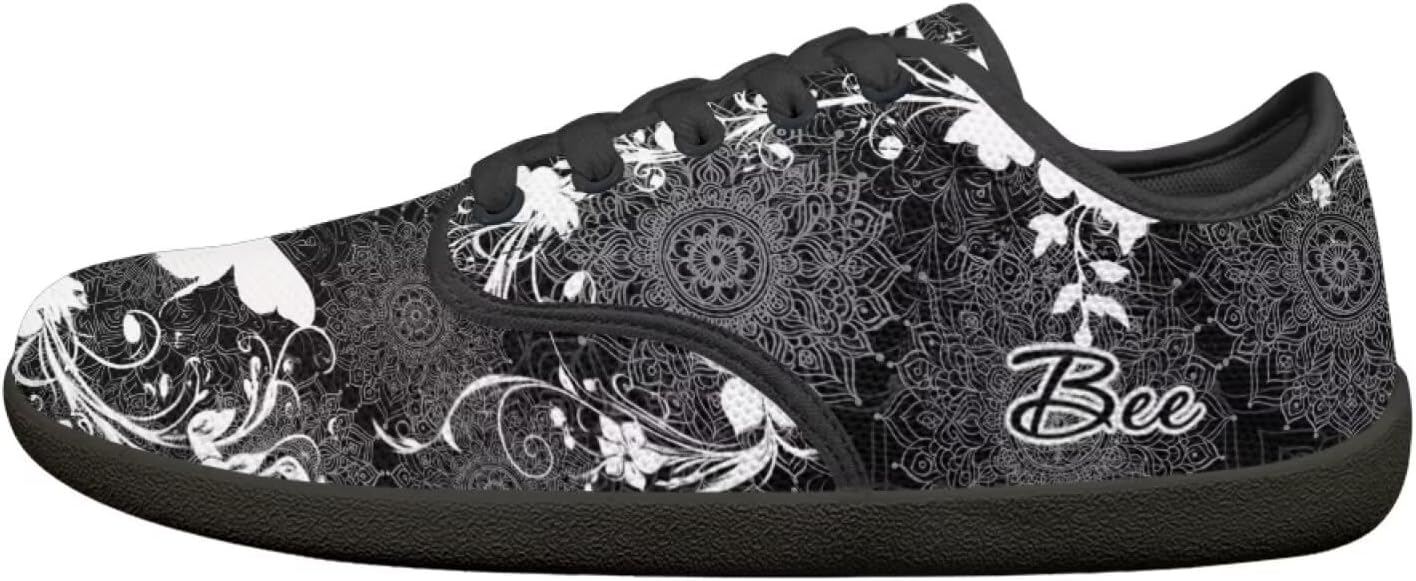 

Мужские кроссовки для ходьбы с широкой пяткой, с нулевым перепадом подошвы, дышащие сетчатые босоножки для мужчин и женщин Pointodoor, Bee Boho Mandala Print