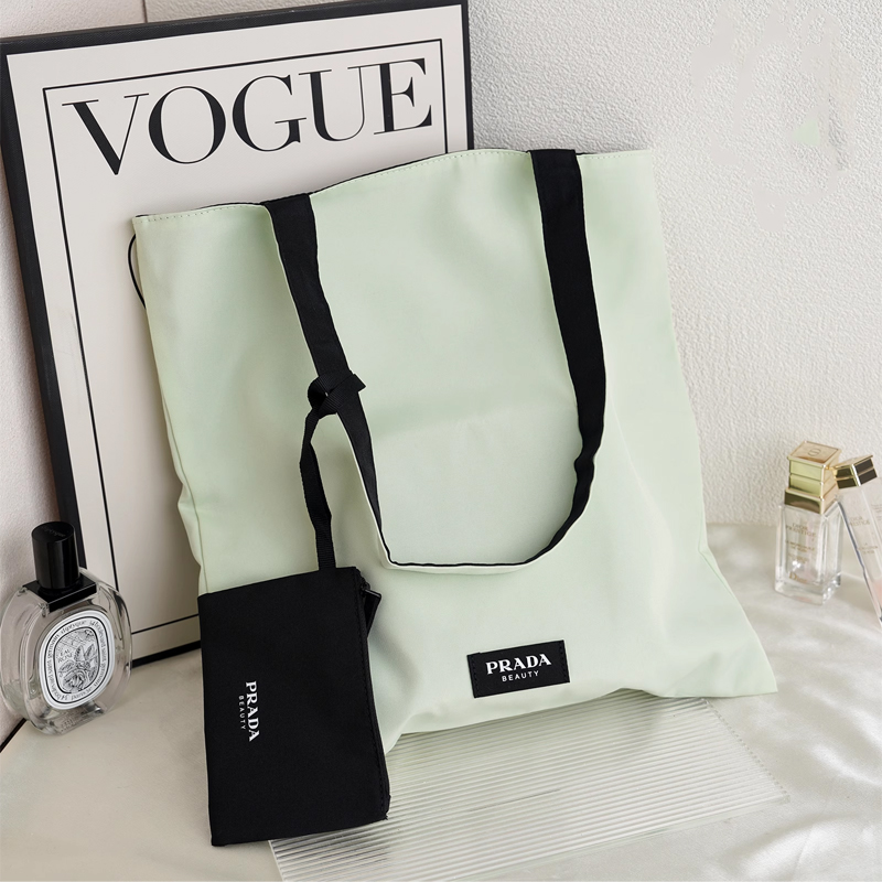 PRADA Зеленый гороховый Large Capacity портативная косметичка для хранения — фото 2