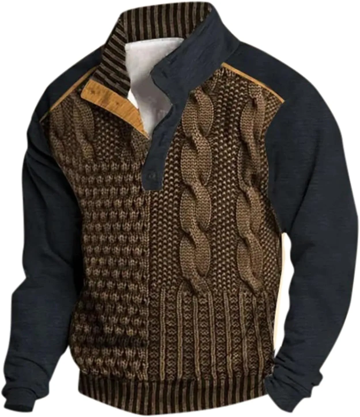 

Мужской свитшот с воротником стойкой и принтом