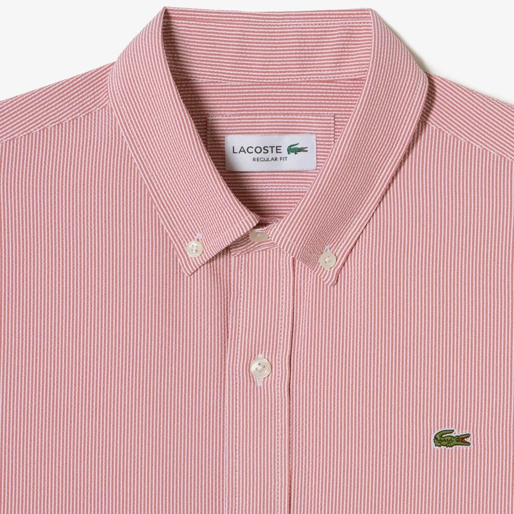Мужская рубашка-джерси с коротким рукавом бордовая от Lacoste — фото 2