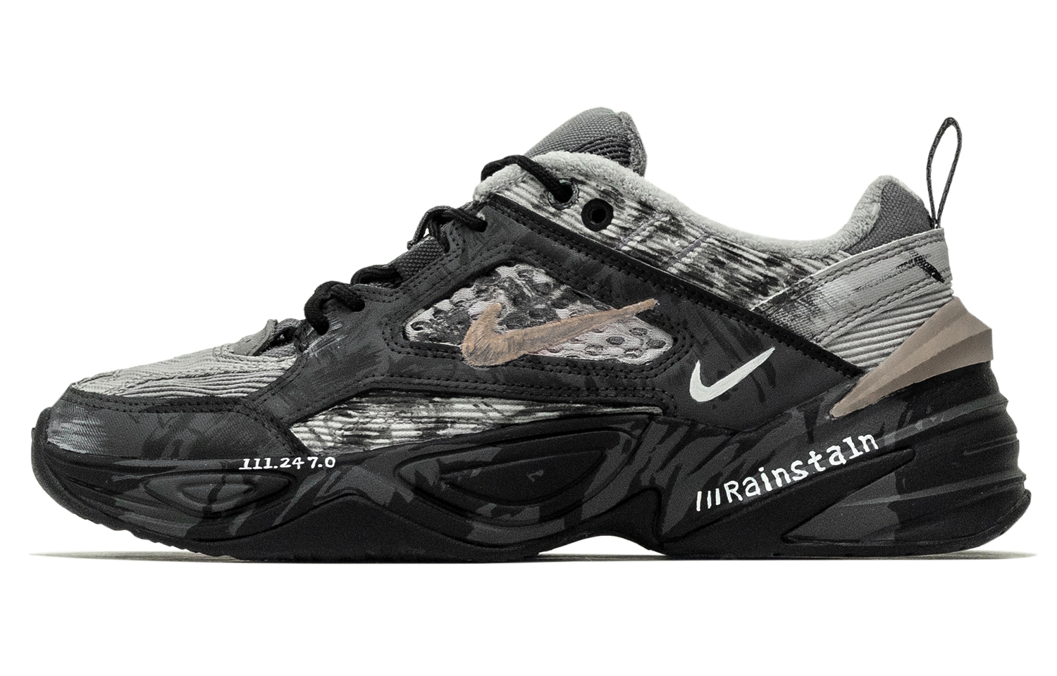 

M2K Tekno Rainy Rusty Trace устойчивые к истиранию кроссовки на платформе низкие массивные unisex Nike, черный