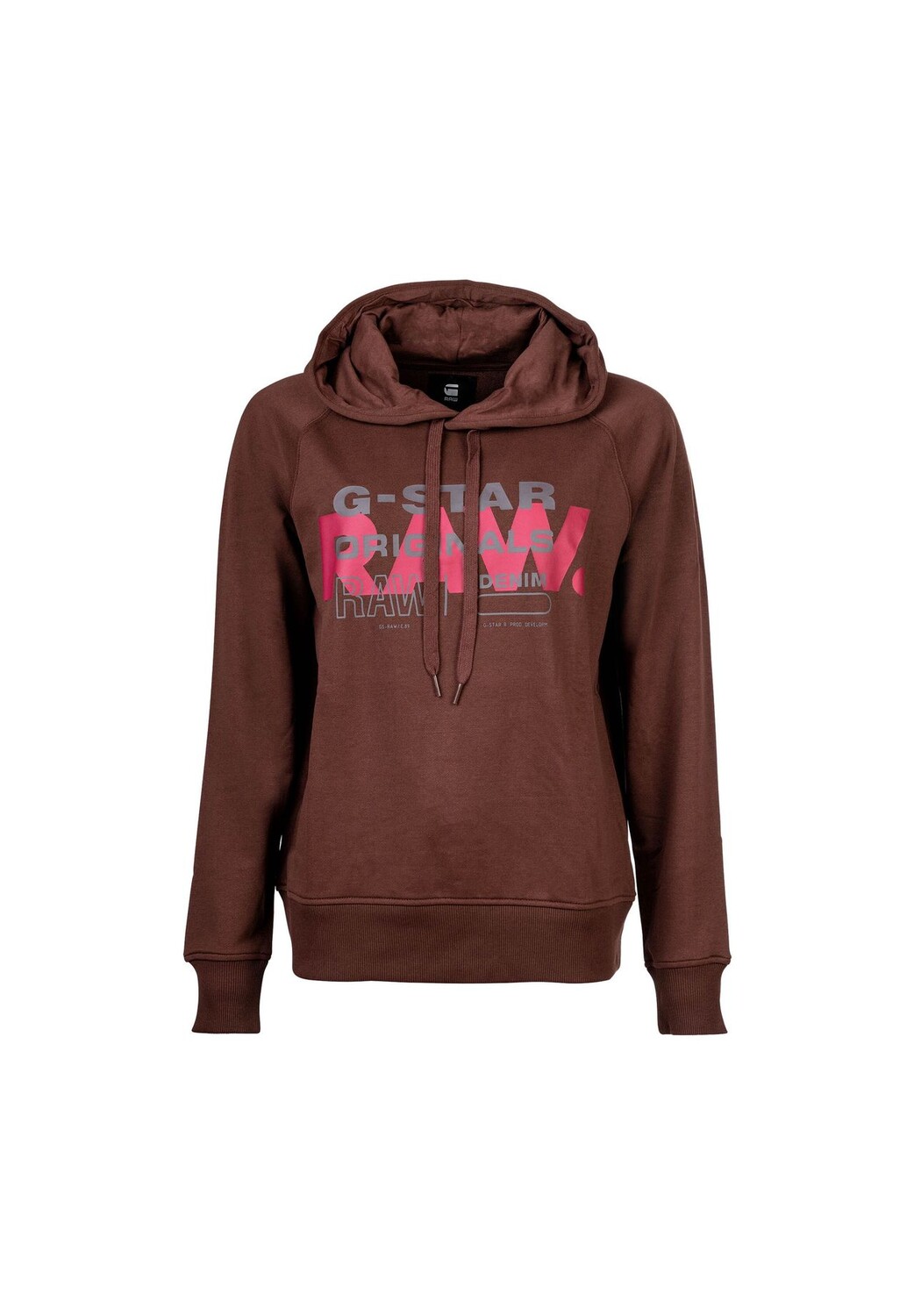 

DЖенская толстовка - реглан RAW Originals, капюшон, свитер G-STAR RAW, коричневый