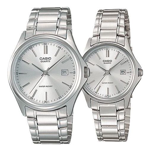 

Часы CASIO Couple Quartz Waterproof Unisex Silver Analog, цвет silver