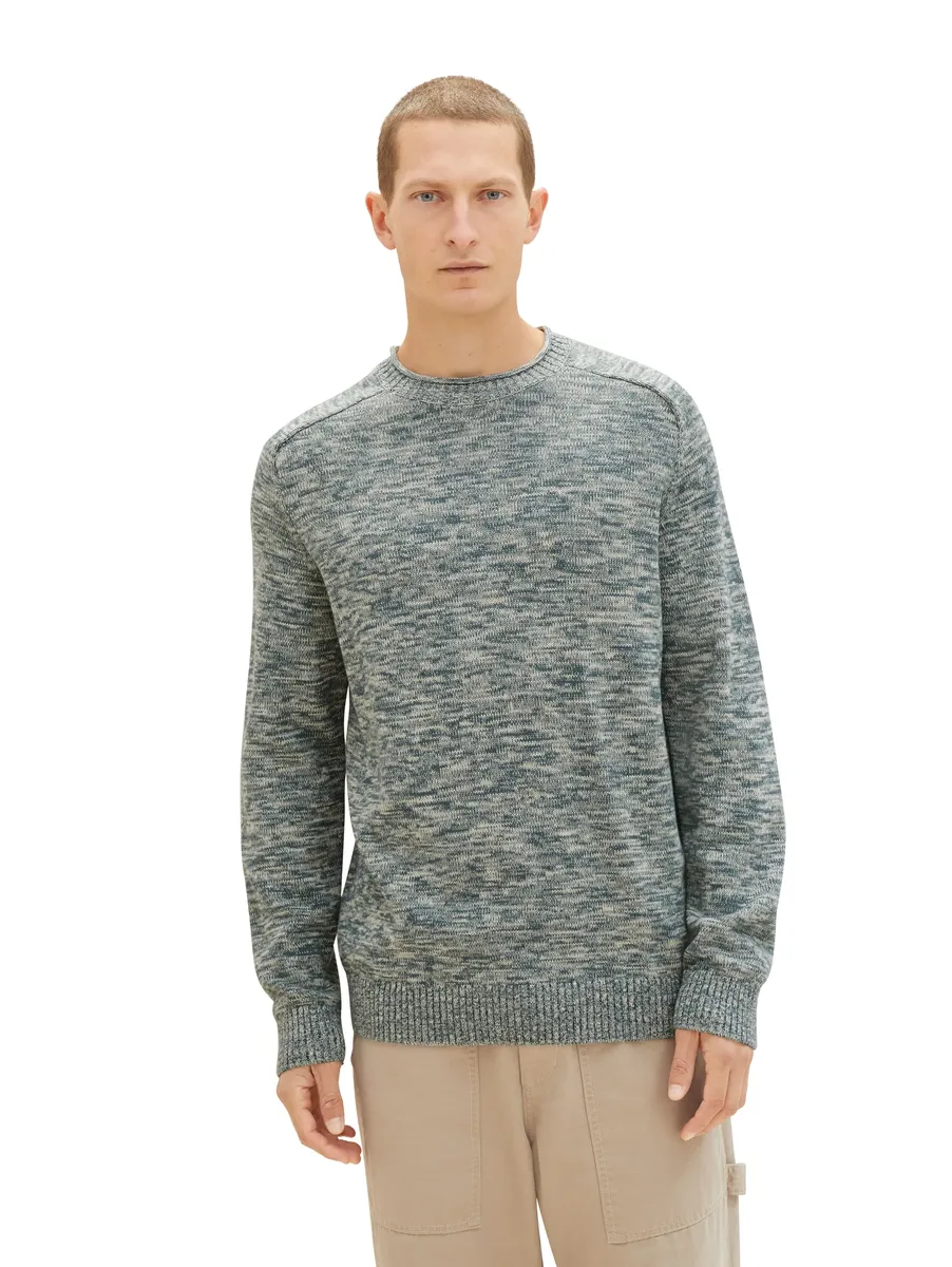 

TOM TAILOR вязаный свитер меланжевого цвета, цвет Dusty Dark Teal Mouline