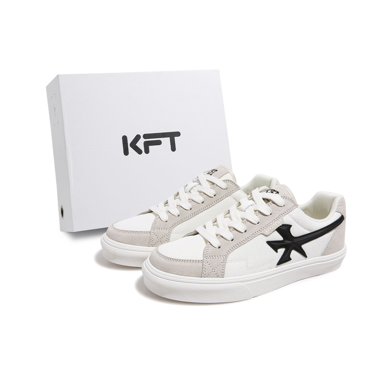 

KFT Низкие скейтерские кроссовки унисекс бежево-черные, цвет Beige Black